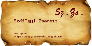 Szügyi Zsanett névjegykártya